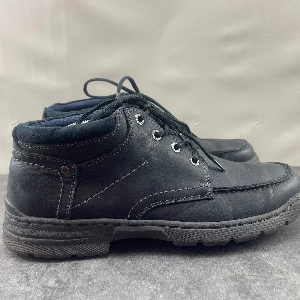 Clarks‎ Men's Shoes Black 9.5 M Leather Lace Up Comfort Ankle Chukka Boots